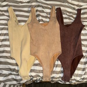 3-Pack Aura Ribbed Bodysuits